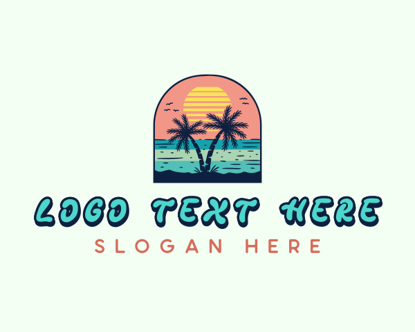 Palm Tree Sunset Beach logo