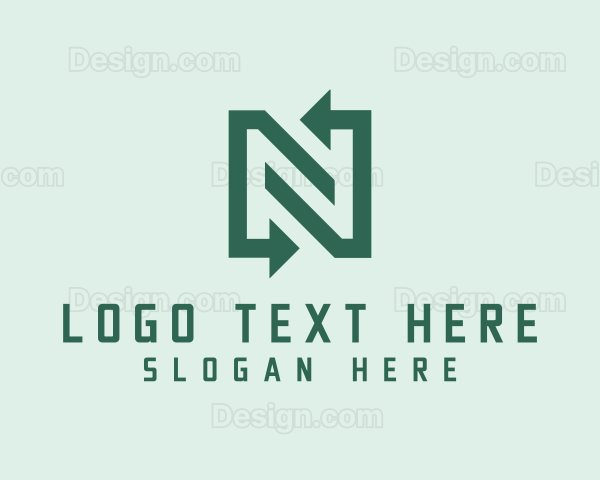 Simple Arrow Letter N Logo