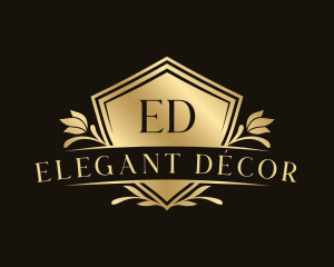 Decor Floral Shield logo design