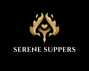 Luxury Flame Heart logo