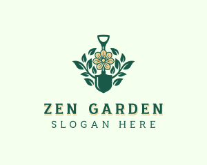 Floral Gardening Shovel logo design