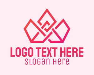 Tiara - Pink Geometric Tiara logo design