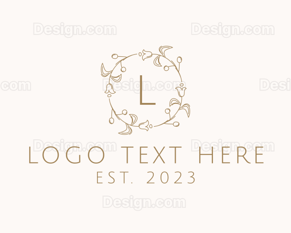 Dainty Tulip Flower Wreath Logo