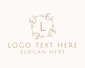 Dainty Tulip Flower Wreath Logo