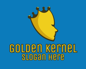 Gold Royal Crown Head  logo design