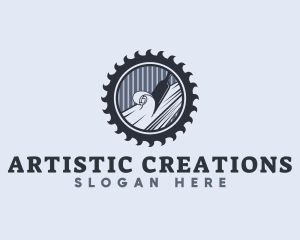 Chisel Sculpting Wood logo design