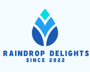 Purified Water Droplet logo design