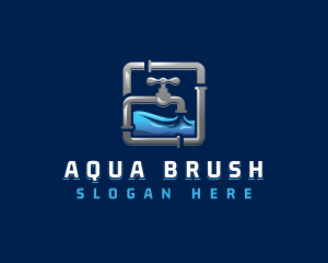 Faucet Water Pipeline logo design