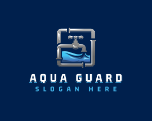 Faucet Water Pipeline logo design