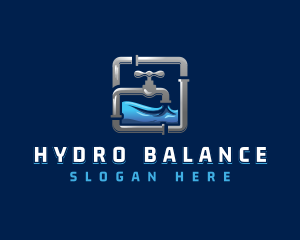 Faucet Water Pipeline logo design