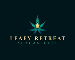 Marijuana Leaf Oil logo design