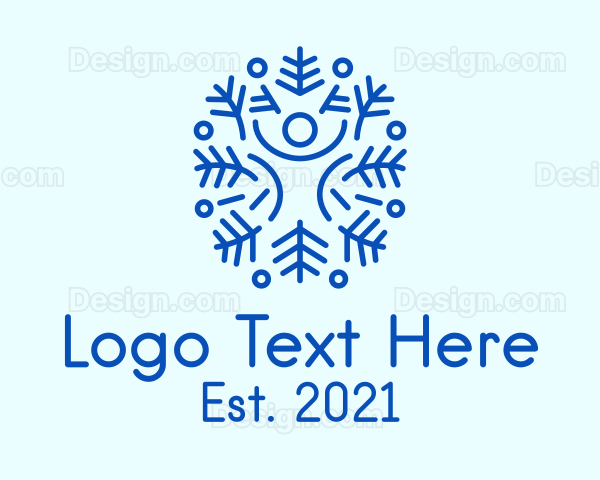 Cool Human Snowflake Logo