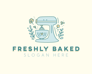 Floral Baking Stand Mixer logo design