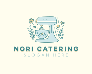 Floral Baking Stand Mixer logo design