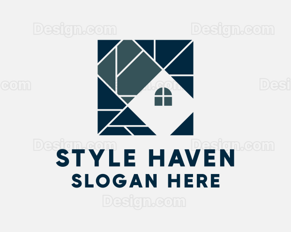 House Flooring Tile Logo