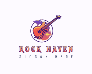 Electric Guitar Music logo design