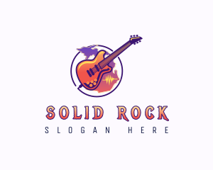 Electric Guitar Music logo design