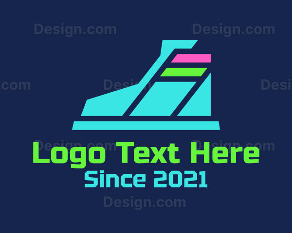 Futuristic Neon Shoes Logo