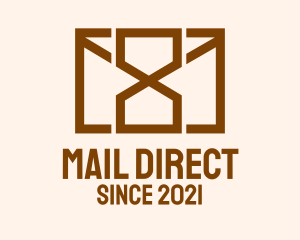 Brown Mail Hourglass  logo