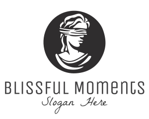 Blindfolded Woman Legal Justice logo design