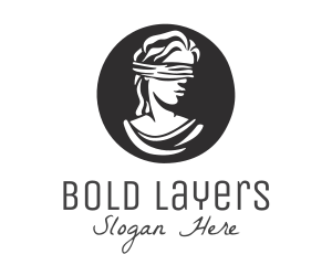 Blindfolded Woman Legal Justice logo design