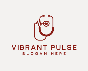 Cardiologist Heart Stethoscope logo design