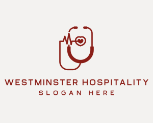 Cardiologist Heart Stethoscope logo design