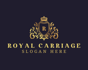 Golden Crown Regal Shield logo design