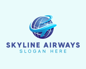 Travel Airline Globe logo design