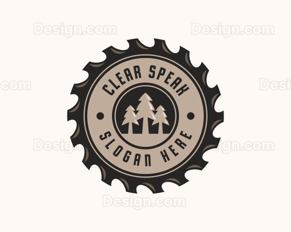 Saw Blade Lumberjack Logo