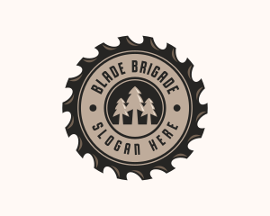 Saw Blade Lumberjack logo design