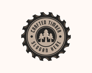 Saw Blade Lumberjack logo design