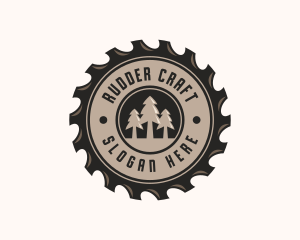 Saw Blade Lumberjack logo design