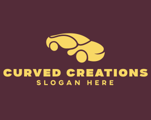 Curvy Yellow Car logo design