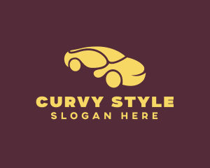 Curvy Yellow Car logo design