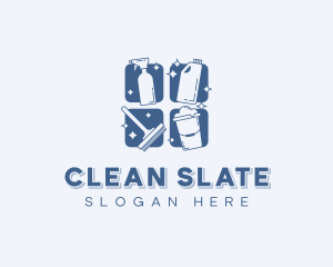 Sanitation Cleaning Tools logo design