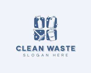 Sanitation Cleaning Tools logo design