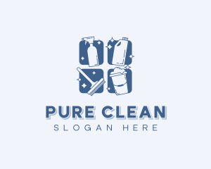 Sanitation Cleaning Tools logo design