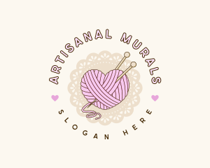 Crafty Heart Knitting logo design