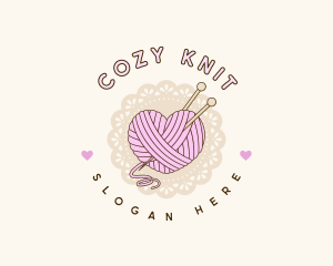 Crafty Heart Knitting logo design