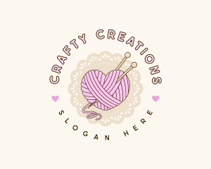Crafty Heart Knitting logo design