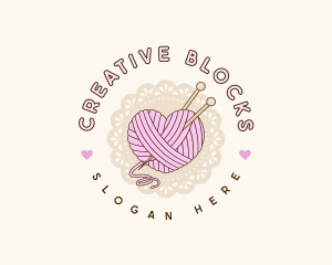 Crafty Heart Knitting logo design