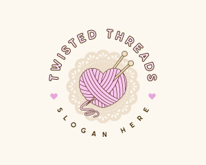 Crafty Heart Knitting logo design