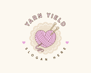 Crafty Heart Knitting logo design