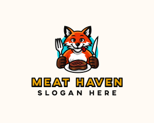 Fox Meat Steak  logo design