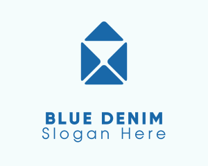 Blue Mail Envelope logo design