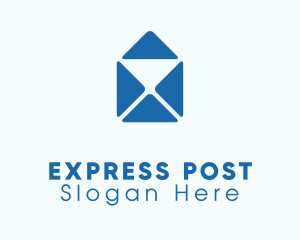 Blue Mail Envelope logo design