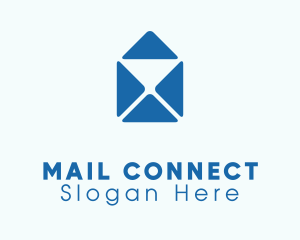 Blue Mail Envelope logo design