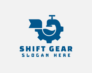 Gear Faucet Plumbing logo design