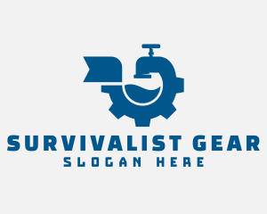 Gear Faucet Plumbing logo design